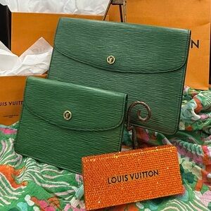 Louis Vuitton Vibrant Green Montaigne Clutch (Small)